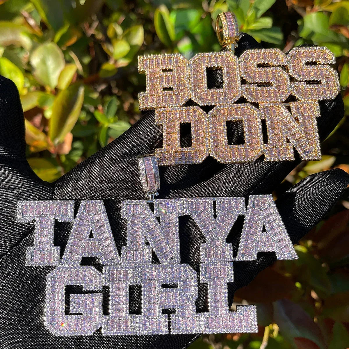 Elegant Attached Letters Edition Iced Out Personalized Custom Name Necklace Pendant - Luxury Custom Jewelry - CaratixJewelry